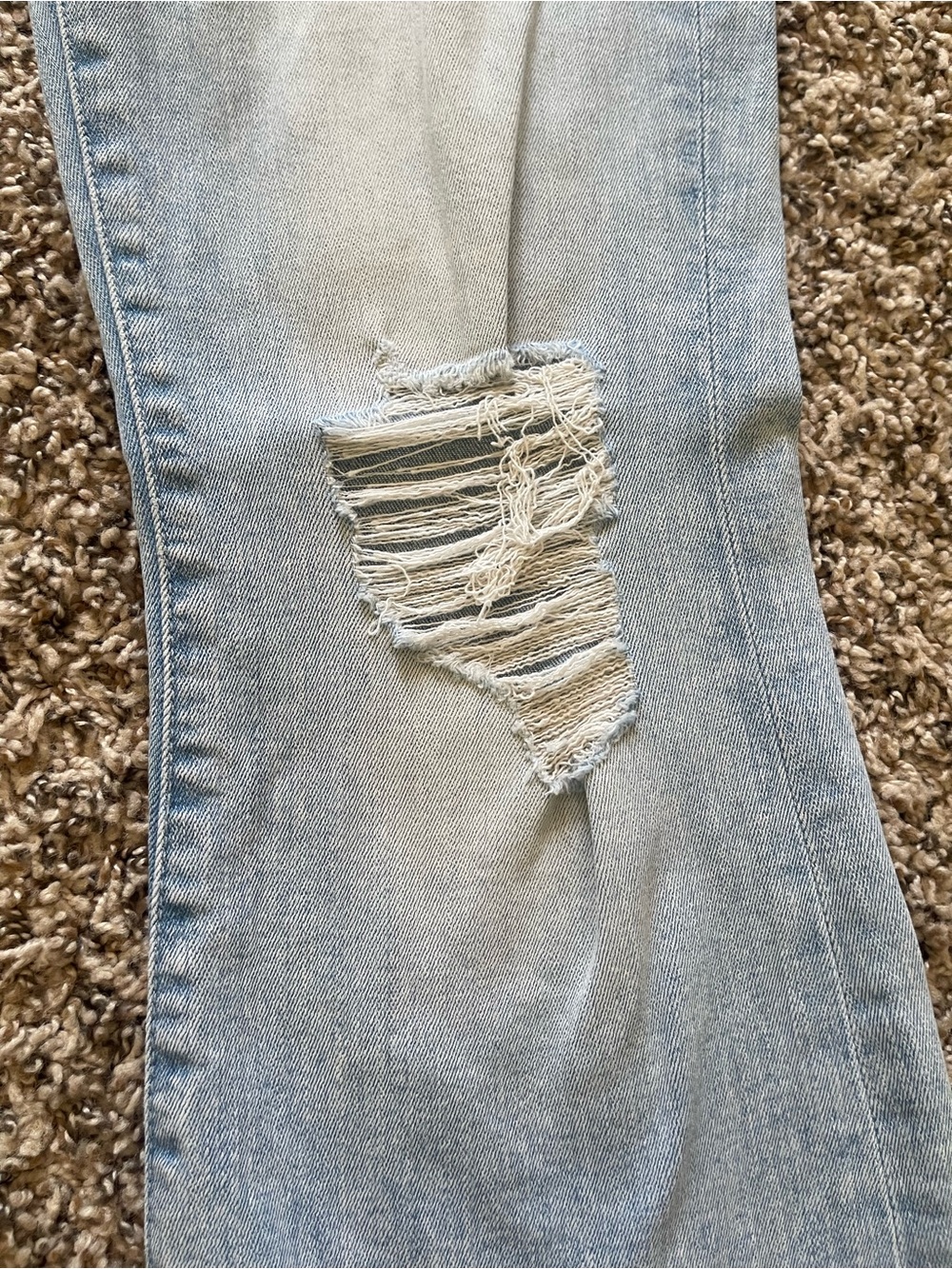 MOTHER The Weekender Fray Action Shot Jeans Women's 27 Light Wash Distressed USA - Picture 8 of 16